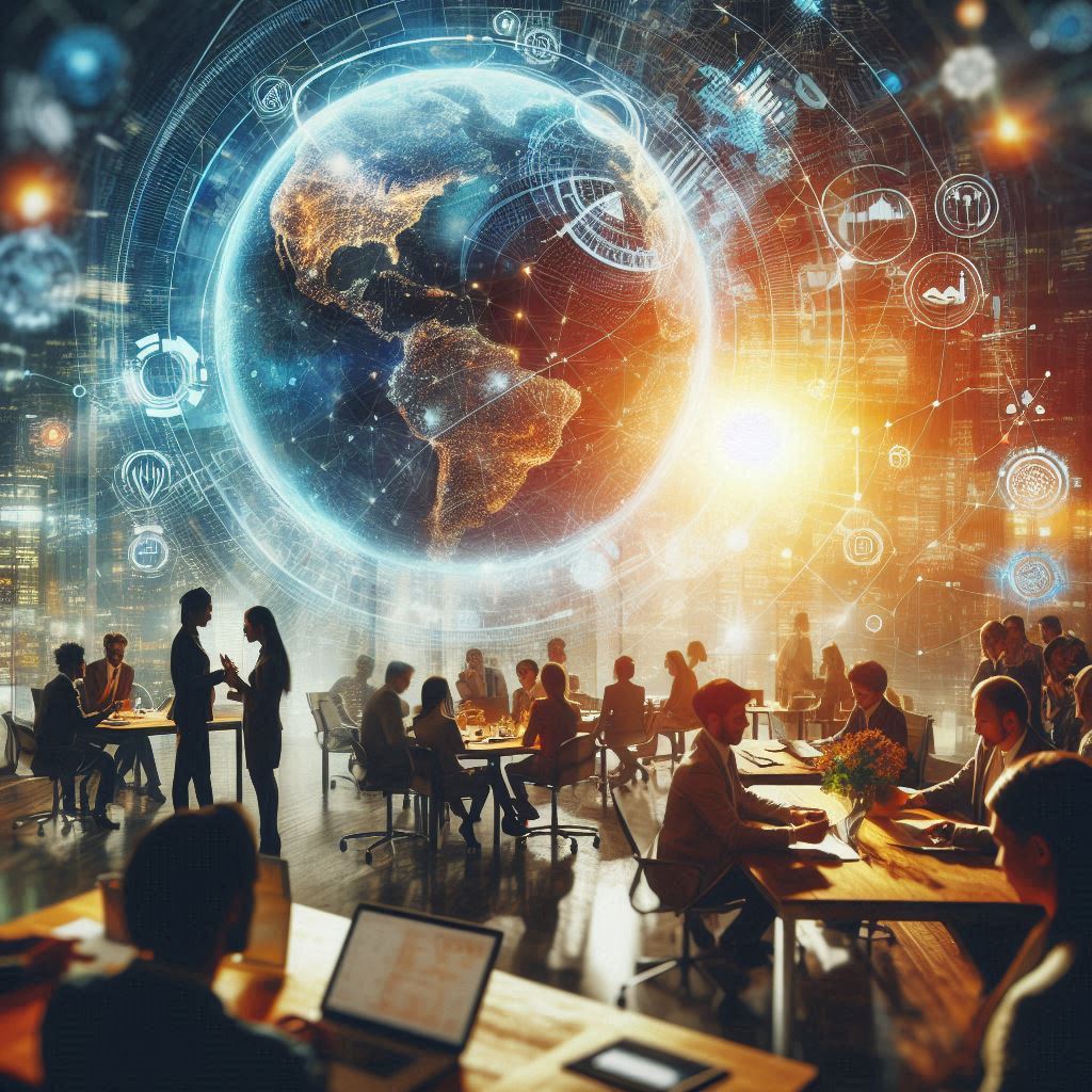 Employees working together